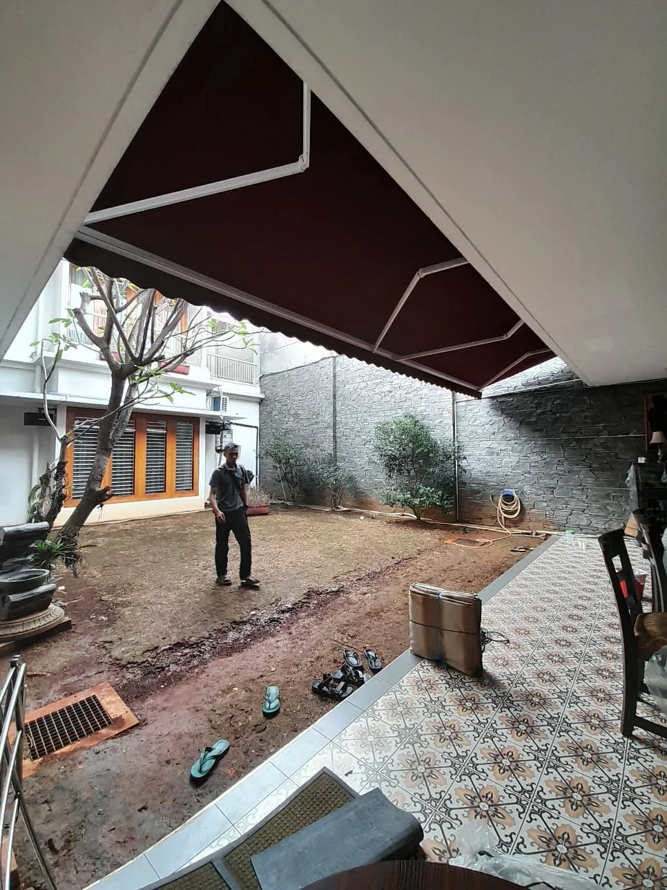 Awning Gulung Finishing Powder Coating